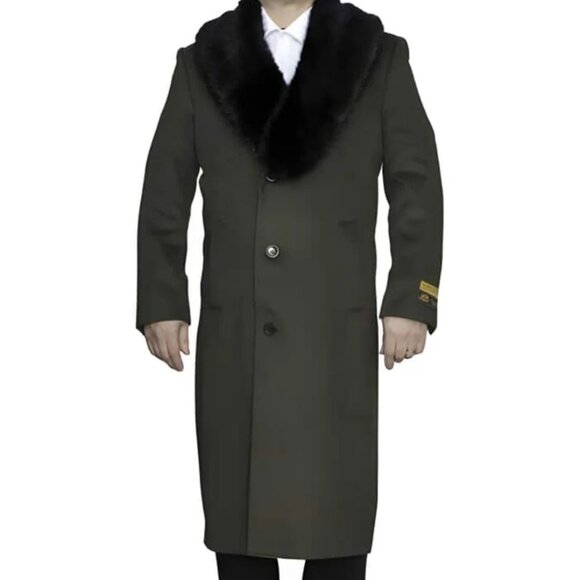 Mens Overcoat - Topcoat For Men - Winter Fabric - Removable...